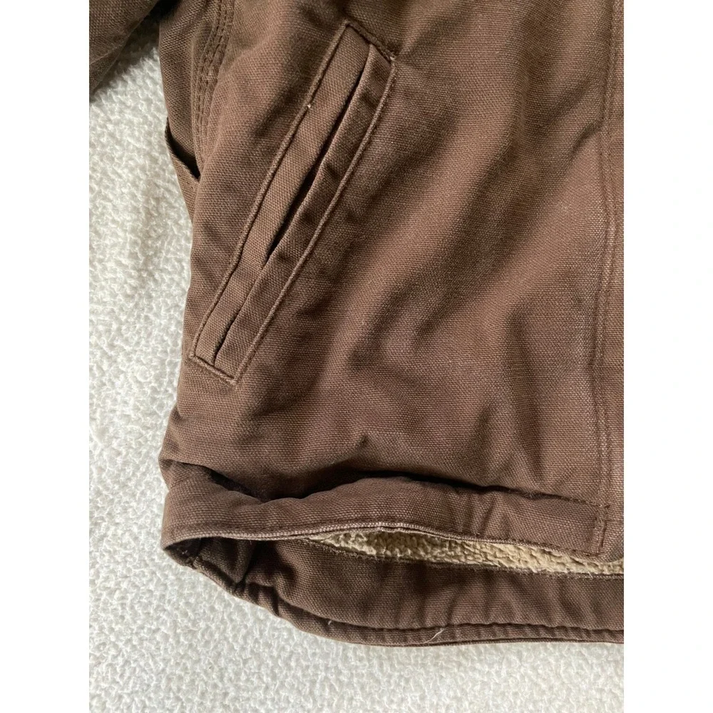 Berne Toddler 4T Workwear Jacket Brown Sherpa Lined Hooded Canvas BHJ42TBB